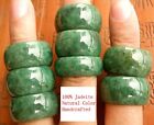 Mens Chinese Green Jadeite Jade Ring Band Real Genuine Grade A Size 8 9 10 11 12