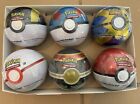 Lot Of 6 Pokemon Pokeball  Tins D21 Inside Are 3 Packs 1 Is A COSMIC ECLIPSE