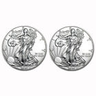 Lot of 2 2020 $1 American Silver Eagle Brilliant Uncirculated with Air-Tite