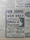 JULY 16, 1928 NEWSPAPER PAGE #8427- ADULTS ONLY MOVIE AD + RINGLING BROS CIRCUS