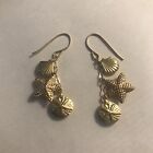 14K Solid Yellow Gold Assorted Shell Drop Dangle Earrings