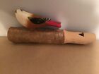 Vintage Hand Carved Wooden Bird Whistle With A White Head & A Red Tail