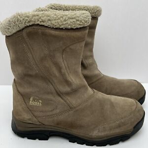 Sorel Womens Waterfall Snow Boots Size 9 Tan Suede Waterproof Insulated Winter