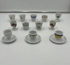 Vintage Egg Cup Assorted Porcelain Ceramic Floral Lot Of 12 FLAWS READ