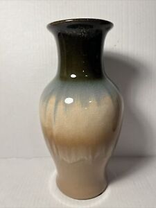 Studio Art Pottery Bud Vase Drip Glaze 10.75”