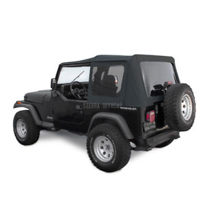 Jeep Soft Top for 88-95 Wrangler YJ w/Tinted Windows in Black Sailcloth (For: Jeep)