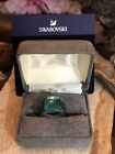 Swarovski Silver tone Nirvana Faceted Blue Turquoise Crystal Ring Size 50