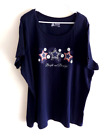 HOLIDAY EDITIONS Plus Size 3X 100% Cotton Holiday Christam Tee Shirt Navy