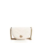 GUCCI 1750$ GG Marmont Matelassé Chain Mini Bag In White Leather