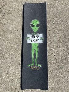 Mob Skateboard Graphic Grip Tape Aliens Exist UFO Hand Painted Art