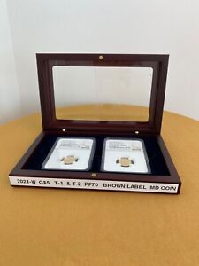 2021-W Proof T1 and T2 American Eagle 1/10 oz Gold Design  Set  NGC PF70