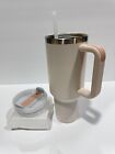 Tumbler with Handle and Straw Lid - Double Wall Vacuum Sealed Stainless Steel