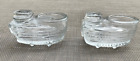 2 VINTAGE ART DECO CLEAR GLASS BIRD CAGE FEEDER-SEED-WATER CUPS-BOWLS
