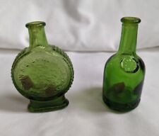 Wheaton NJ Mini Green Glass Bottles: Sierra Nevadas - Nevada City;  ROGERS BROS