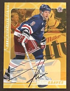 2000-01 IN THE GAME ADAM GRAVES UPPER DECK GOLD AUTOGRAPH AUTO NEW YORK RANGERS