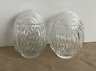 Set Of 2 Vintage Clear Glass Bird Cage Feeder Seed Water Cup USA Pair 3 in