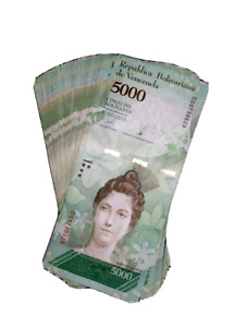 100 pcs x Venezuela 5000 bolivares banknotes/ 2017 issue -CIRCULATED bundle /P97