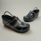 Sanita Clogs Womens 41 US 9 Nursing Comfort Shoes Leather Geometric Slip On