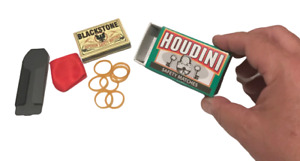 HOUDINI MATCH BOX MAGIC TRICK Appearing Coin In Boxes & Bag Pocket Beginner Set