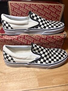 10.5 Vans Classic Slip-on Checkerboard, Black & White -NEW With Box ‘07