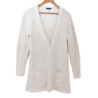 NYDJ Womens Cardigan Sweater Ivory Winter White Duster Pockets Sz medium