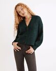 Madewell Emerald Green Chunky Knit Waller Crop Cardigan Sweater Size XS