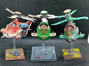 Warhammer Fantasy Battle Dwarfs Gyrobomber and 2 Gyrocopters Painted