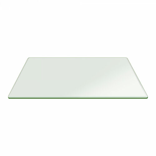 Glass Table Top Rectangle Beveled Polished Clear Tempered Glass Top Dining Table