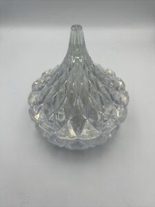 CRYSTAL HERSHEY KISS SHAPED CANDY DISH WITH LID