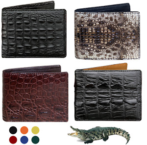 Genuine Crocodile Wallet Mens RFID Blocking Large Capacity Leather Card Holder