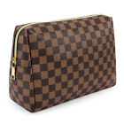 Makeup Bag Checkered Cosmetic Bag Large Travel Toiletry Organizer for Women Girl