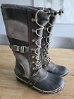 Sorel Conquest Carly II 2 Tall Lace Up Brown Waterproof Winter Boots Womens 7