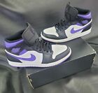 Nike Air Jordan 1 Mid Dark Iris Purple Black Men's Size 10.5