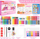 Art Supplies, 283 Pieces Art Kit, Arts and Crafts Gift Case For Kids- Pink