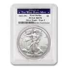 2021-(W) $1 American Silver Eagle Type 2 PCGS MS70 First Strike WP Label coin