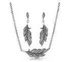Montana Silversmith Ladies Singleton Feather Jewelry Set NEW! Retail $95