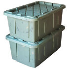 HOMZ Durabilt 27 Gallon Heavy Duty Storage Tote with Lid, Green Camo (2 Pack)
