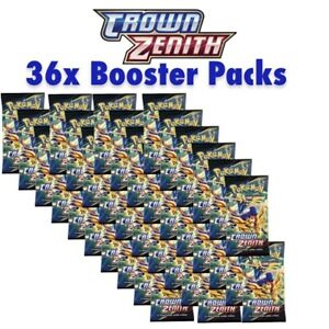 36 Pokemon Crown Zenith Booster Packs AUTHENTIC, FACTORY SEALED, UNWEIGHED