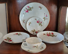 Vintage Moss Rose Dishes  6 Pc Place Setting Rose Pattern Trimmed in Gold Japan