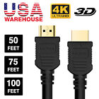 HDMI Cable 4K High Speed Cord 2.1 For LAPTOP PC TV LCD 50 75 100FT