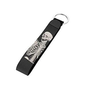 Skull Funny Hand Wrist Lanyard Keychain Halloween Gift Wristlet Strap Key Cha...