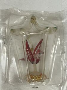 RARE Vintage Bradford Acrylic Lucite Plastic Bird in Cage Christmas Ornament