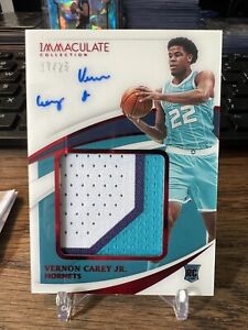 New ListingVERNON CAREY JR 2020-21 Panini Immaculate PPA-VCJ Red Rookie Patch Auto RPA /25