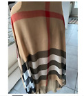 BURBERRY BEIGE MODAL CHECK SCARF, CASHMERE AND SILK