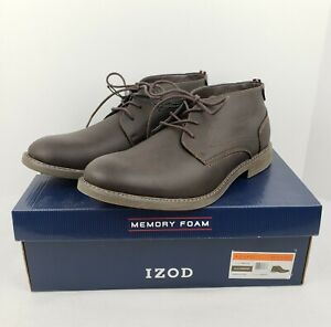 IZOD Men's Inwood Oxford Chukka Boot Gaucho Dark Brown Size 10.5 M NEW