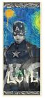 Death NYC ltd ed signed art US DOLLAR bill bank note $1 Marvel Captain America