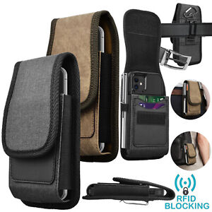 Cell Phone Holster Belt Loop Carrying Waist Pouch Case​ Leather Wallet Cover Men
