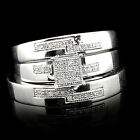 10k White Gold His & Her 0.24 Ct Natural Diamond Wedding Ring Trio Bridal Set