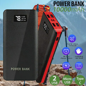 900000MAH Portable Power Bank LCD LED 2 USB Battery Charger For Mobile Phone
