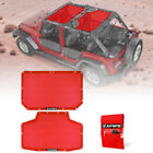 Xprite Red Sun Shade Mesh Soft Top Covers UV Protection for Jeep Wrangler JK 07+ (For: 2016 Jeep Wrangler Unlimited Sport 3.6L)